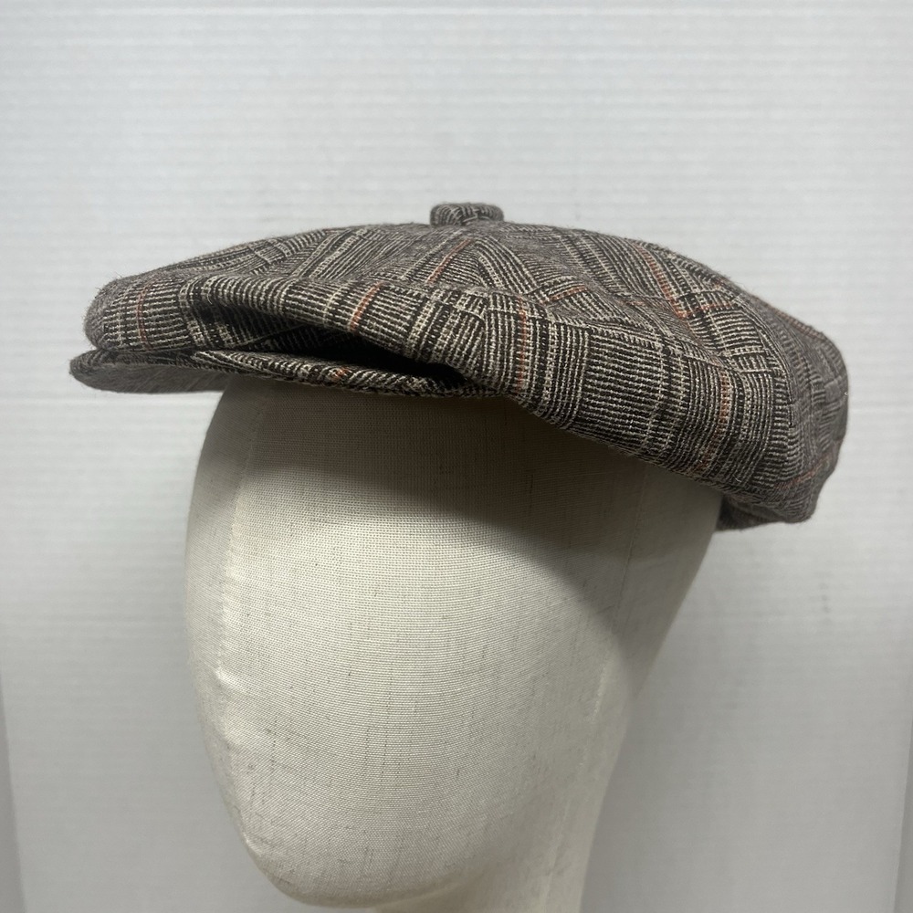 Country Gentleman Wool Blend Newsboy Cap 8 Panel Plaid Cabbie Apple Hat 1SFM